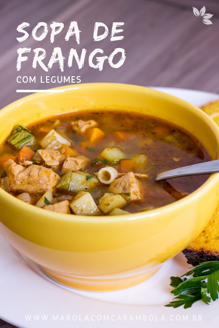 Receita de Sopa de Frango com Legumes